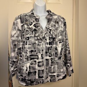 Just Be Monochrome Abstract Women's Blazer